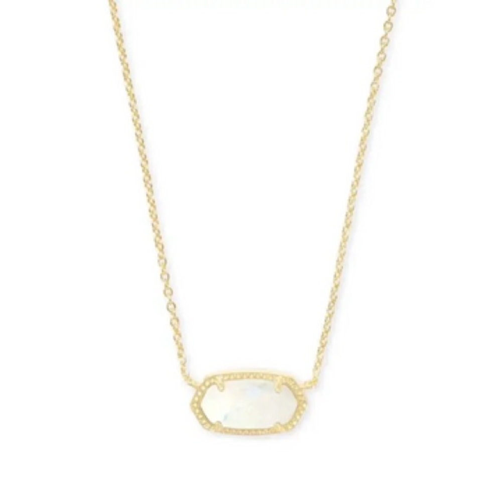 Kendra Scott - Elisa Gold Pendant Necklace in White Kyocera Opal
